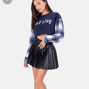 Adika faux leather pleated mini skirt